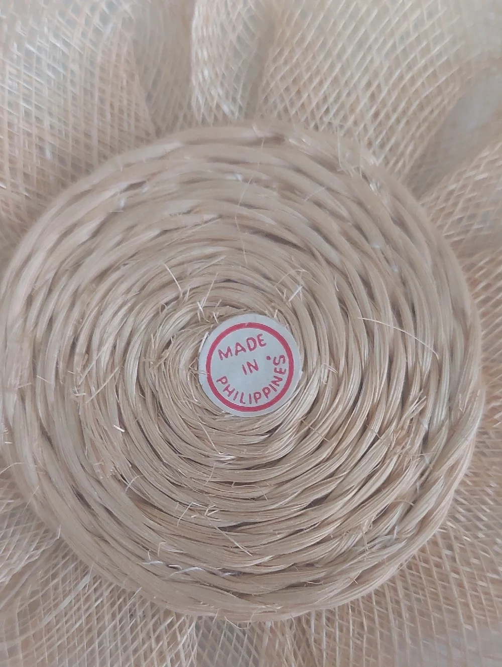 Vintage Woven Abaca Fiber and Sinamay Flower Coasters - Set of 6 NWOT